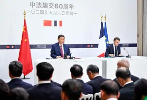 संयुक्त रूप से प्रेस वार्ता में शामिल हुए चीन और फ्रांस के राष्ट्रपति